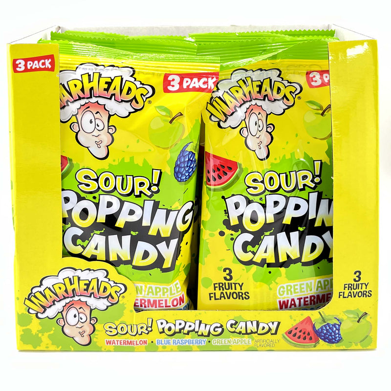 Hilco Warheads Sour Popping Candy Asst 3Pk 12Ct