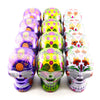 Bee Int Day Of The Dead 3D Tin Skull W/Candy 12Ct